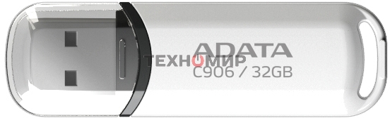 Флешка USB ADATA C906 (AC906-32G-RWH), 32Gb, USB 2.0, R/W 15/5, белый