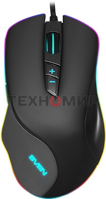 Мышь проводная SVEN RX-G970 черный, 4000 dpi, USB, кнопки - 7