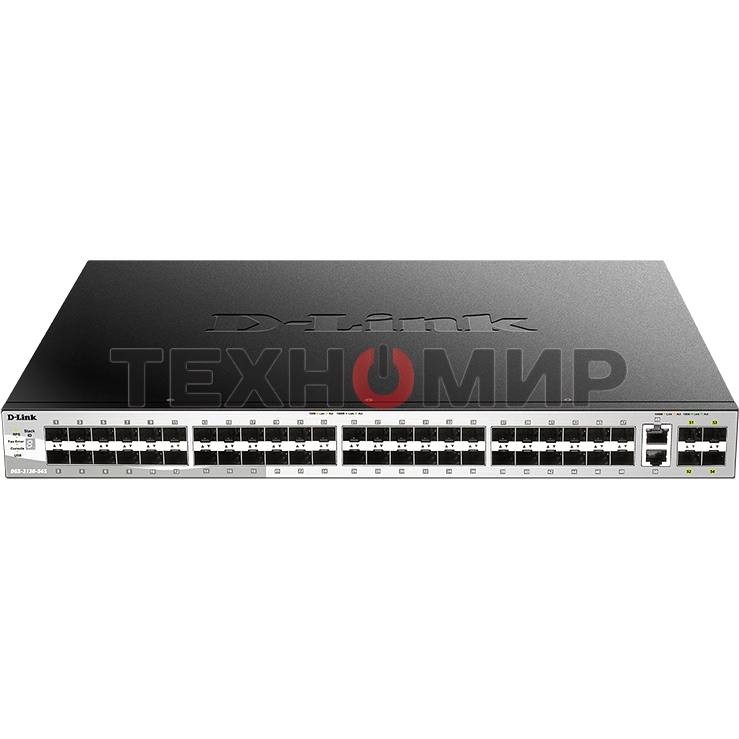 Коммутатор DGS-3130-54S Managed L3 Stackable Switch 48x1000Base-X SFP, 2x10Gbase-T, 4x10Gbase-X SFP+, CLI, 1000Base-T Management, RJ45 Console, USB, RPS, Dying Gasp