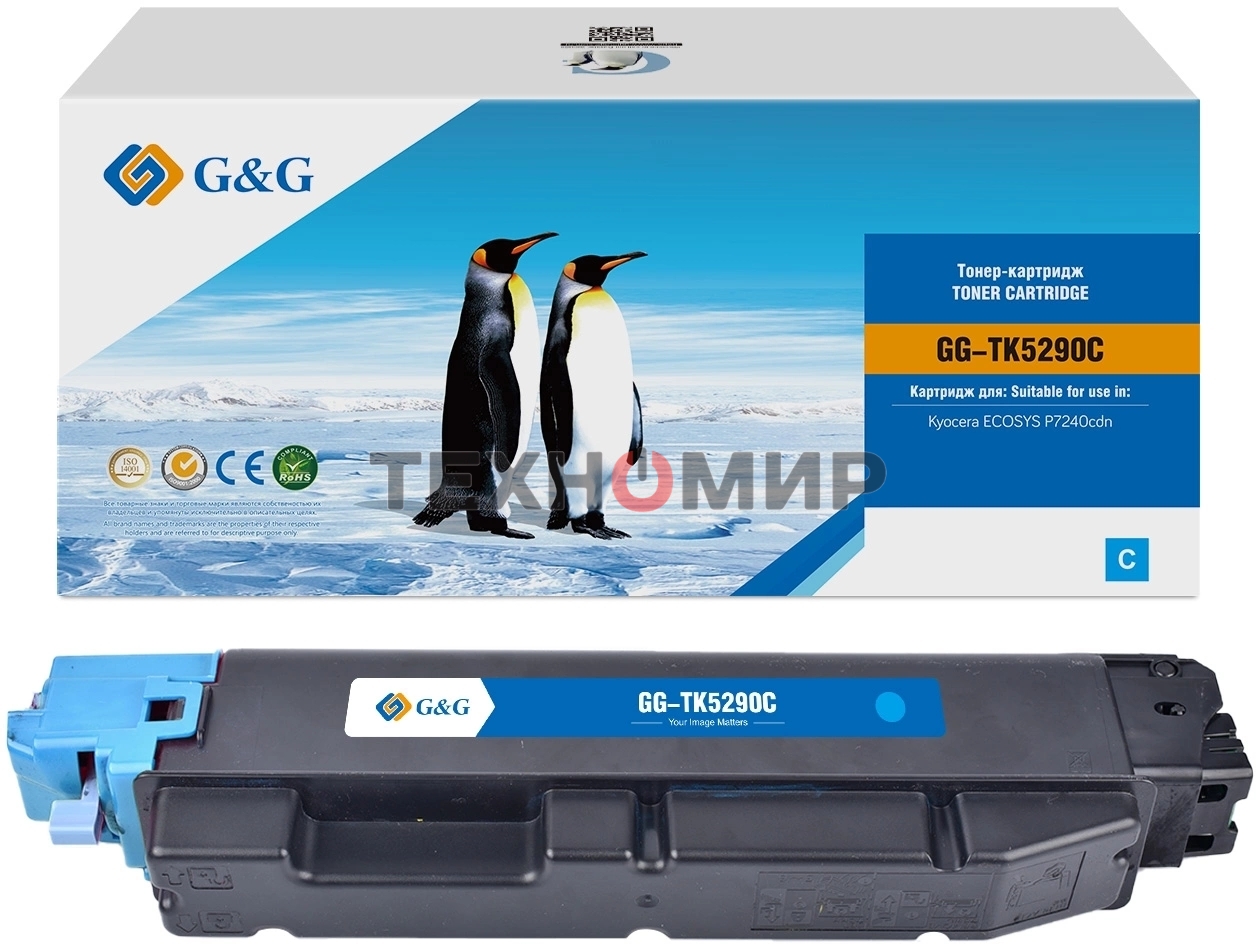 Картридж лазерный G&G GG-TK5290C (TK5290C) голубой (13000 стр.) для Kyocera ECOSYS P7240cdn