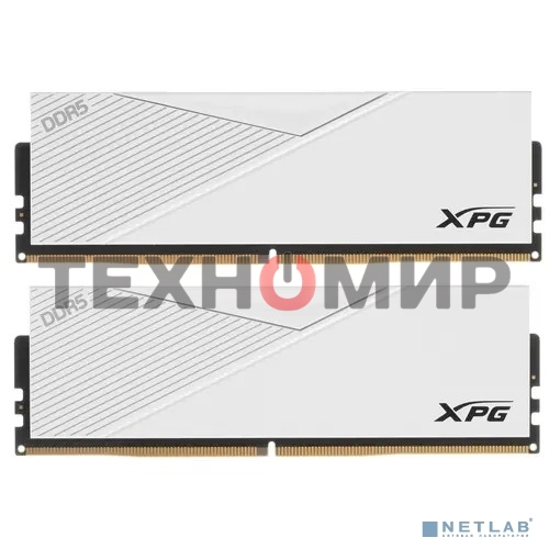 Оперативная память XPG Lancer, DDR5, 32GB (2x16GB), 6000MHz, CL30, DIMM, с радиаторами, белый