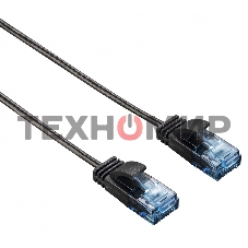 Патч-корд Hama Slim-Flexible UTP cat6 solid 1.5м черный RJ-45 (m)-RJ-45 (m)