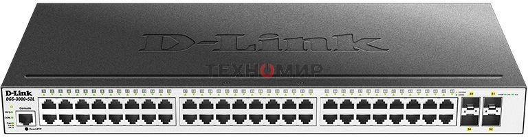 Коммутатор D-Link DGS-3000-52L/B1A 48G 4SFP управляемый