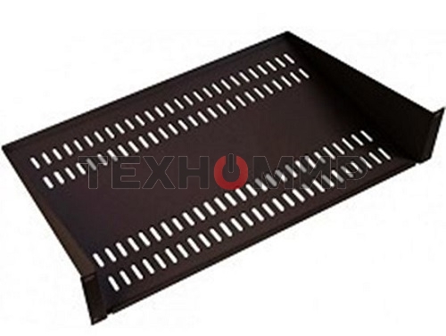 Полка перфорированная консольная 2U, глубина 300 мм, черный (МС-30-9005)