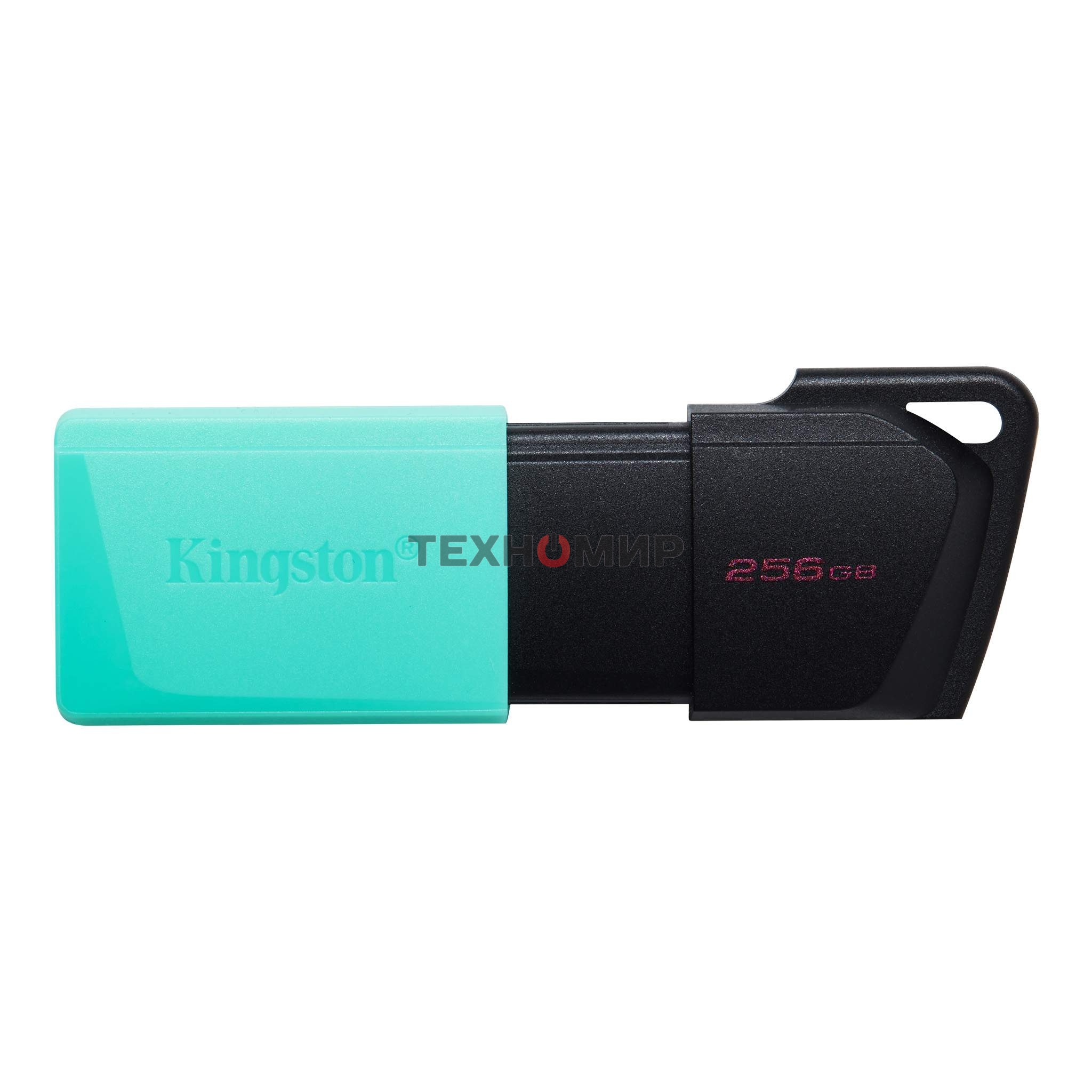 Флешка USB Kingston DataTraveler Exodia М (DTXM/256Gb), 256Gb, USB 3.2 Gen 1, R/W 150/60, черный/бирюзовый