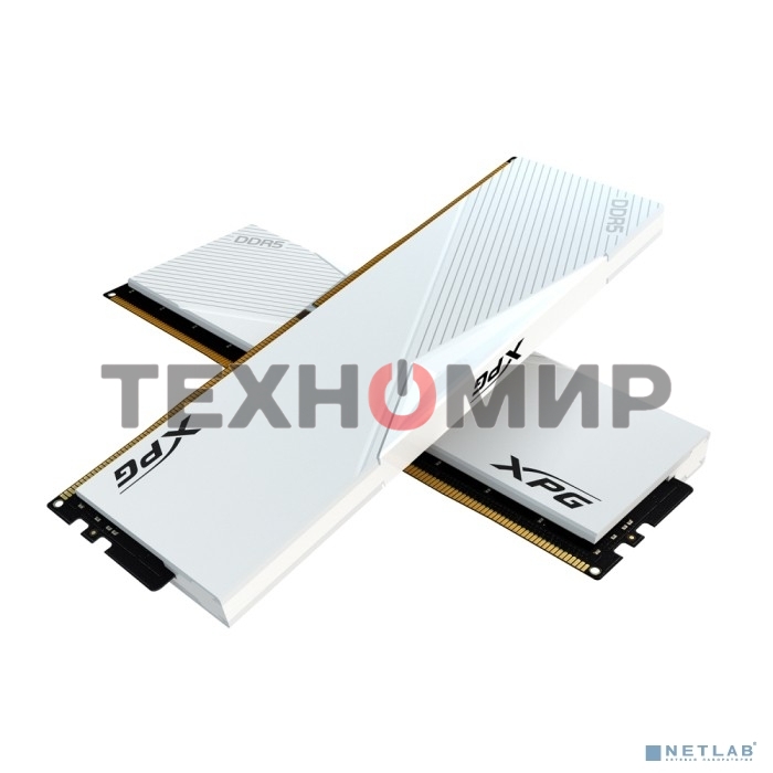Оперативная память XPG Lancer, DDR5, 32GB (2x16GB), 6000MHz, CL30, DIMM, с радиаторами, белый