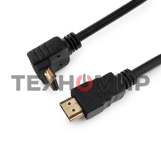 Кабель Cablexpert HDMI CC-HDMI490-6, 19M/19M, v2.0, медь, позол.разъемы, экран, угловой, 1.8м, черный, пакет