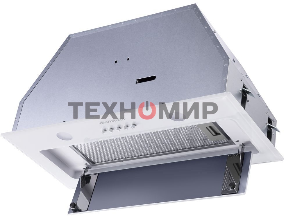Вытяжка встраиваемая Maunfeld TRAPEZE 601GG белый, 60 см, 1150 куб. м/ч, 54 дБ