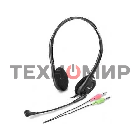 Гарнитура проводная с микрофоном Genius HS-200C черный