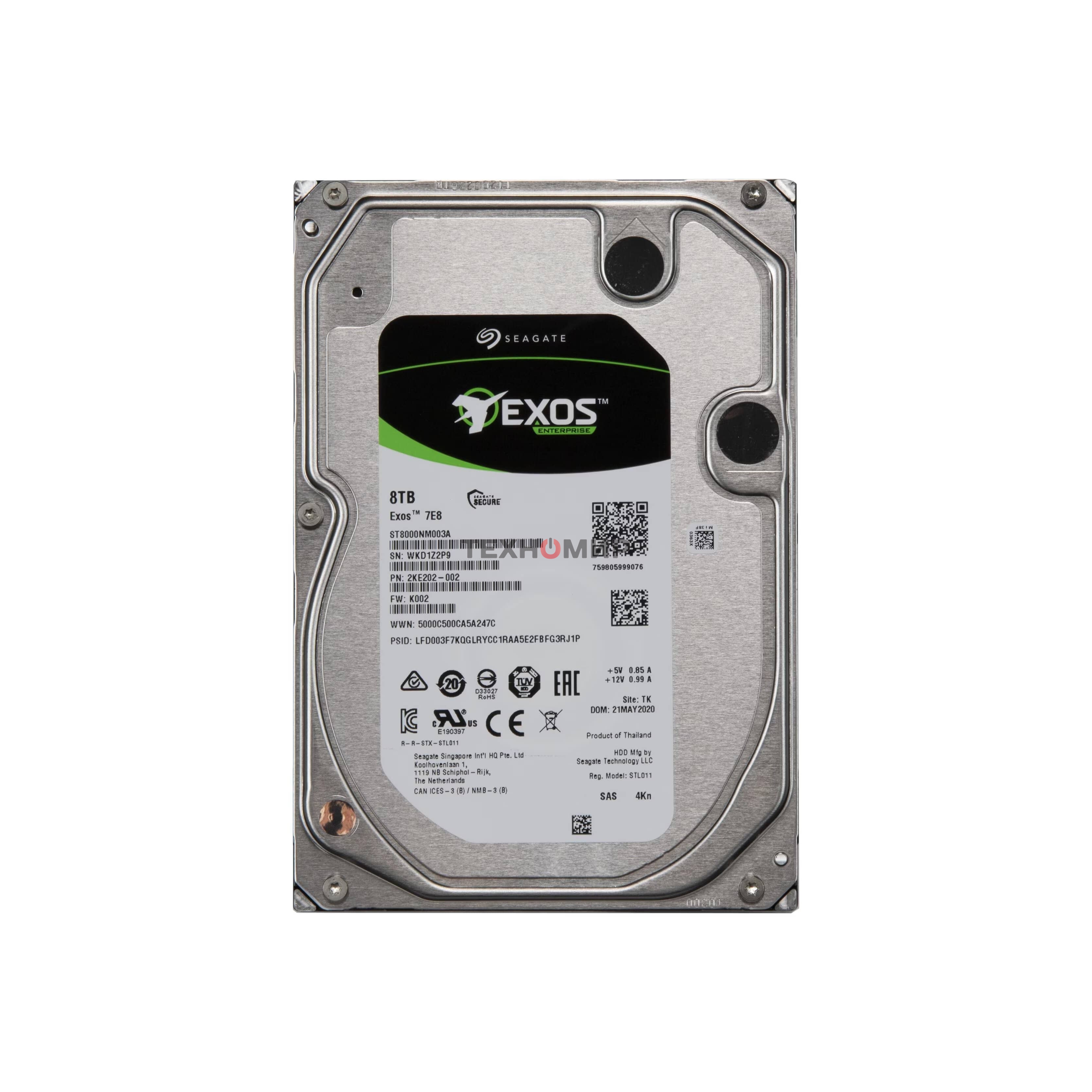 Жесткий диск Seagate HDD SAS 8Tb Exos 12Gb/s 7200rpm 256Mb 1 year warranty (replacement ST8000NM001A)