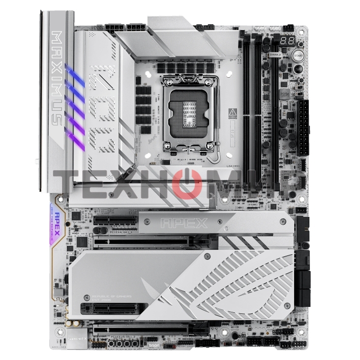 Материнская плата ASUS ROG MAXIMUS Z890 APEX, LGA 1851, Intel Z890, 2xDDR5, 4xSATA, 4xM.2, 1xPCIe 5.0 x16, 1xPCIe 5.0 x8, 2xUSB-C Thunderbolt 4, 1xUSB-C 20Gbps, 4xUSB-A 10Gbps, 4xUSB-A 5Gbps, 1x 5Gb LAN, 2x3.5 мм, 7.1, ATX