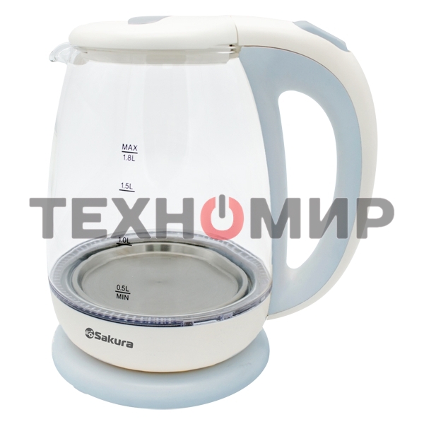 Чайник электрический Sakura SA-2723WG 1.8 л, стекл подсв