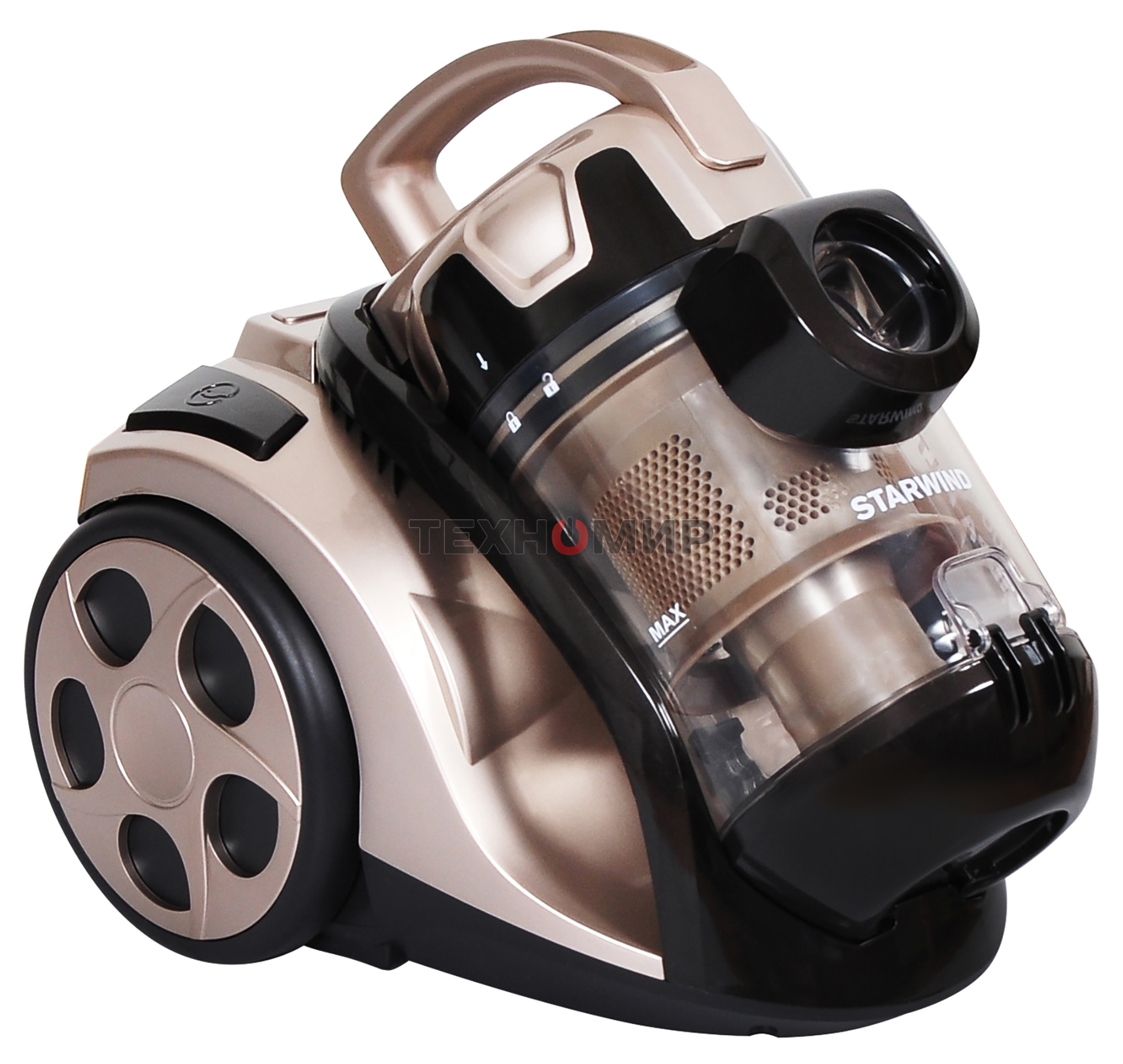 Пылесос Starwind SCV5625 золотистый, 350/2000 Вт, уборка сухая, пылесборник контейнер 2.5 л