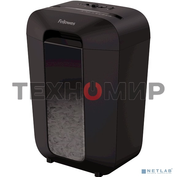 Шредер Fellowes PowerShred LX70 черный (секр.P-4)/перекрестный/11лист./18лтр./скрепки/скобы/пл.карты