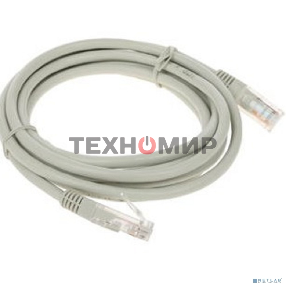 Патч-корд медный UTP CablexpertPP10-2M кат.5e, 2м, литой, многожильный, серый