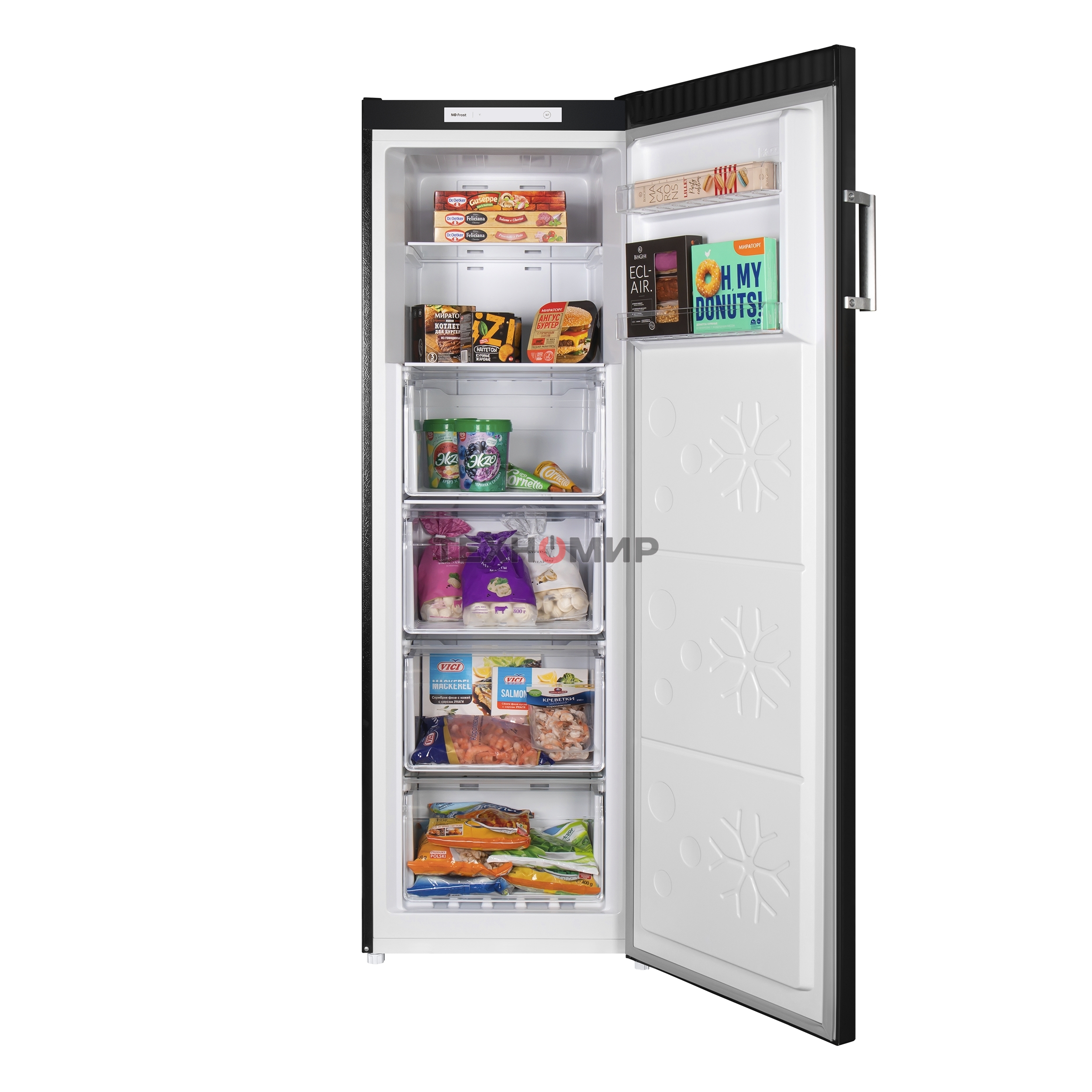 Морозильная камера Maunfeld MFFR170SB, черный, 206л, 4 ящика, 2 полки