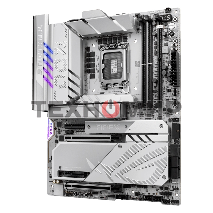Материнская плата ASUS ROG MAXIMUS Z890 APEX, LGA 1851, Intel Z890, 2xDDR5, 4xSATA, 4xM.2, 1xPCIe 5.0 x16, 1xPCIe 5.0 x8, 2xUSB-C Thunderbolt 4, 1xUSB-C 20Gbps, 4xUSB-A 10Gbps, 4xUSB-A 5Gbps, 1x 5Gb LAN, 2x3.5 мм, 7.1, ATX