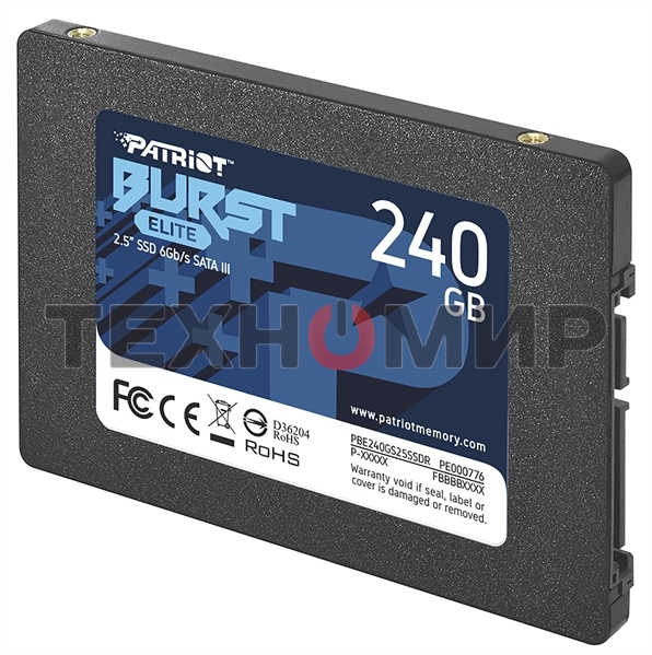 Накопитель SSD Patriot Burst Elite, 240Gb, SATA, 2.5