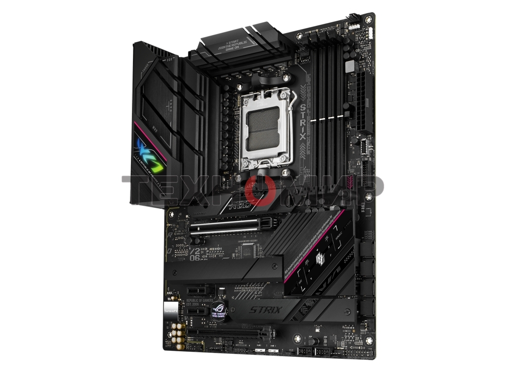Материнская плата ASUS ROG STRIX B650E-F GAMING WIFI, AM5, AMD B650, 4xDDR5, 4xSATA, 3xM.2, 1xPCI-E 5.0 x16, 1xPCI-E 4.0 x4, 2xPCI-E x1, 1xHDMI, 1xDP, 1x 2.5Gb LAN, 4xUSB-A 2.0, 4xUSB-A 3.2 Gen 1, 2xUSB-A 3.2 Gen 2, 1xUSB-C 3.2 Gen 2, 1xUSB-C 3.2 Gen 2x2,