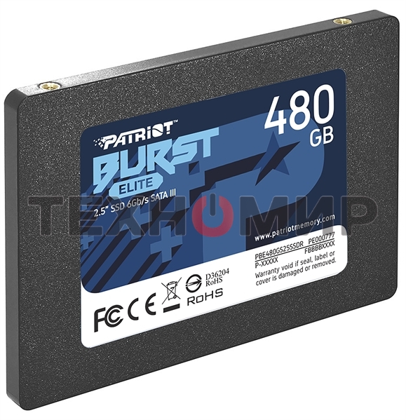 Накопитель SSD Patriot Burst Elite, 480Gb, SATA, 2.5