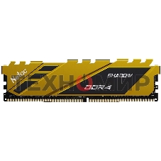 Оперативная память NETAC Shadow, DDR4, 16GB (1x16GB), 3200MHz, CL16, DIMM, с радиаторами, желтый