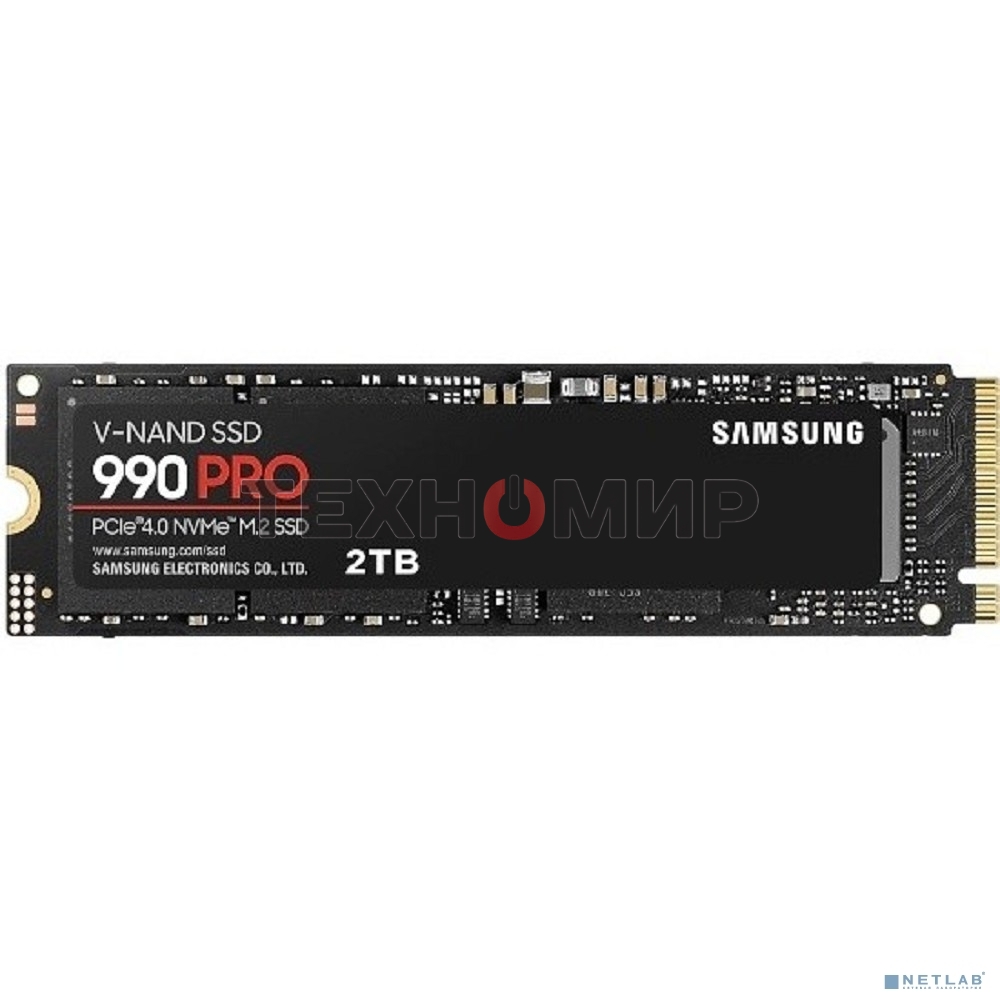 Накопитель SSD Samsung 990 PRO, 2Tb, PCIe 4.0 x4, M.2 2280, NVMe, R/W 7450/6900
