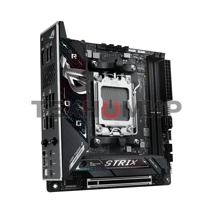 Материнская плата ASUS ROG STRIX B850-I GAMING WIFI, AM5, AMD B850, 2xDDR5, 2xM.2, 2xSATA, PCIe 4.0 x16, 1xHDMI, 1xUSB Type-C, 1x2.5Gb LAN, Wi-Fi 7, Bluetooth 5.4, 5xUSB-A 10Gbps, 1xUSB-C 20Gbps, 2xUSB-A 2.0, 3x3.5 мм, S/PDIF, 7.1, Mini-ITX