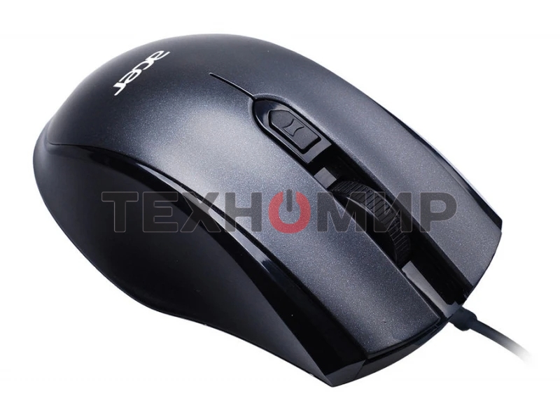Мышь проводная Acer OMW020 черный, 1600 dpi, USB, кнопки - 4