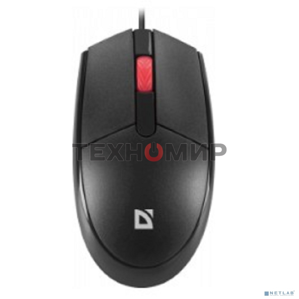 Мышь проводная Defender Delta MM-523 черный, 1000 dpi, USB, кнопки - 3