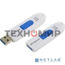 Флешка USB Transcend JetFlash 790 (TS64GJF790W), 64Gb, USB 3.0, R/W 70/25, белый/синий