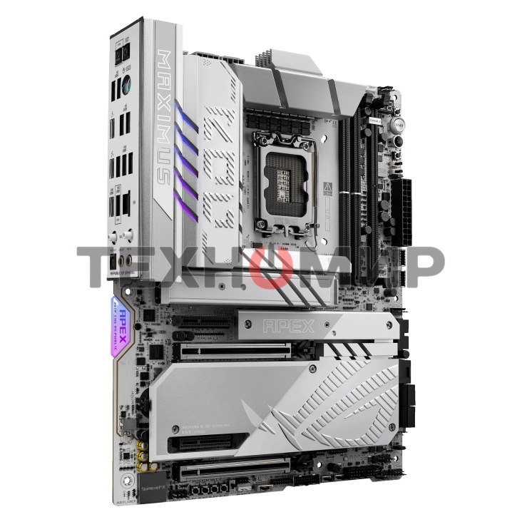 Материнская плата ASUS ROG MAXIMUS Z890 APEX, LGA 1851, Intel Z890, 2xDDR5, 4xSATA, 4xM.2, 1xPCIe 5.0 x16, 1xPCIe 5.0 x8, 2xUSB-C Thunderbolt 4, 1xUSB-C 20Gbps, 4xUSB-A 10Gbps, 4xUSB-A 5Gbps, 1x 5Gb LAN, 2x3.5 мм, 7.1, ATX