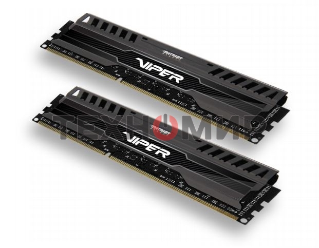 Оперативная память Patriot Viper 3, DDR3, 16GB (2x8 GB), 1600 MHz, CL9, DIMM, радиатор, черный