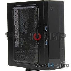 Компьютерный корпус Powerman EQ101BK slim ATX 200W Black 6117857 (8см Fan, 2* USB 3.0, Audio, PM-200ATX-PRO APFC)