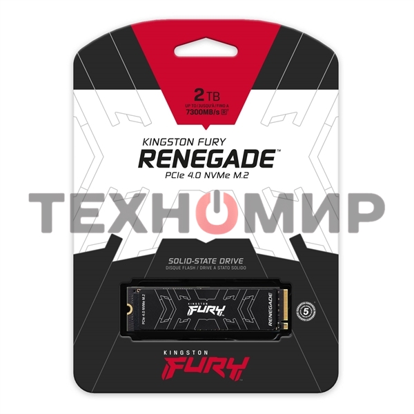 Накопитель SSD Kingston Fury Renegade, 2Tb, PCIe 4.0 x4, M.2 2280, NVMe, R/W 7300/7000
