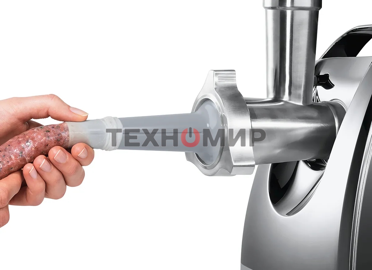 Мясорубка электрическая Bosch MFW67440 черный, 2000 Вт, 3.5 кг/мин, реверс, защита от перегрузки, насадки - 7