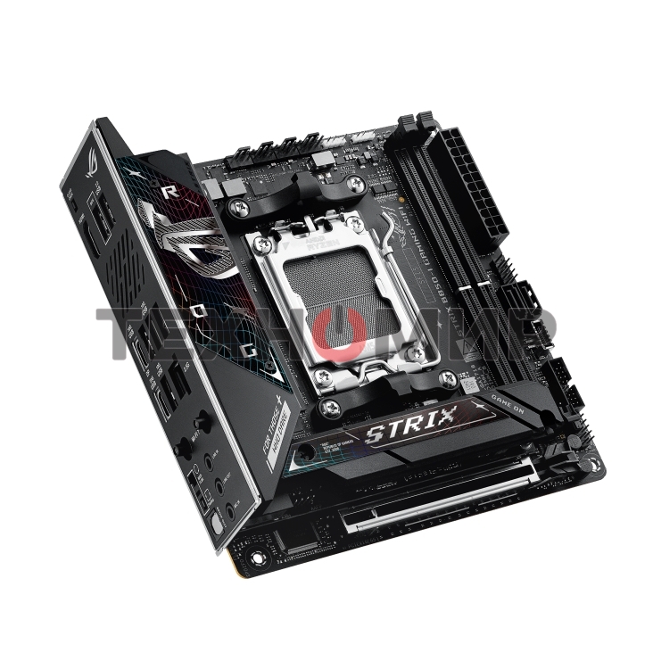 Материнская плата ASUS ROG STRIX B850-I GAMING WIFI, AM5, AMD B850, 2xDDR5, 2xM.2, 2xSATA, PCIe 4.0 x16, 1xHDMI, 1xUSB Type-C, 1x2.5Gb LAN, Wi-Fi 7, Bluetooth 5.4, 5xUSB-A 10Gbps, 1xUSB-C 20Gbps, 2xUSB-A 2.0, 3x3.5 мм, S/PDIF, 7.1, Mini-ITX