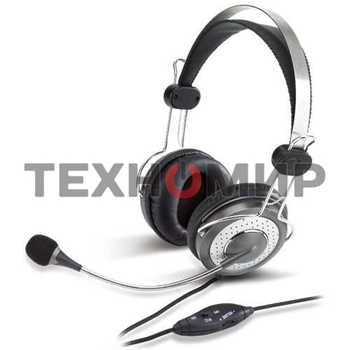 Наушники с микрофоном Genius HS-04SU серый накладные оголовье (31710045100)
