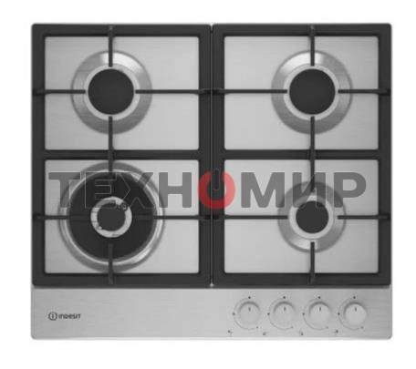 Газовая варочная панель Indesit THPM 642 W/IX/I, нержавеющая сталь