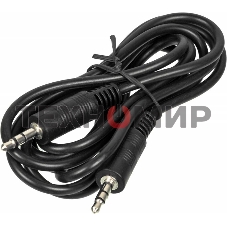 Кабель аудио 1.5м Jack/Jack 3.5мм Ningbo male/male, черный, JAAC002-1.5