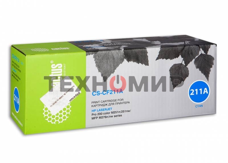 Картридж лазерный Cactus CS-CF211A голубой (1800 стр.) для HP LaserJet Pro 200 M251/M276