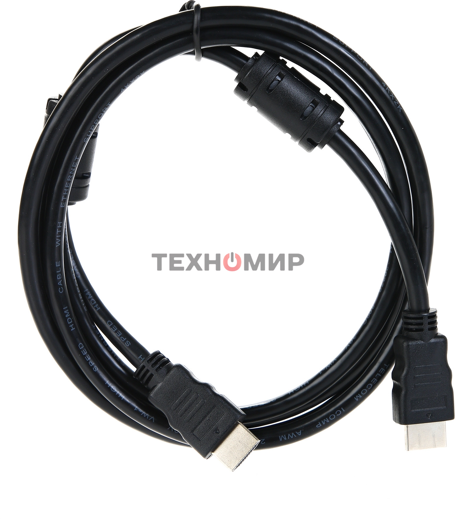 Кабель Telecom HDMI-19M --- HDMI-19M ver 2.0+3D/Ethernet,2 фильтра 2m TCG200F-2M