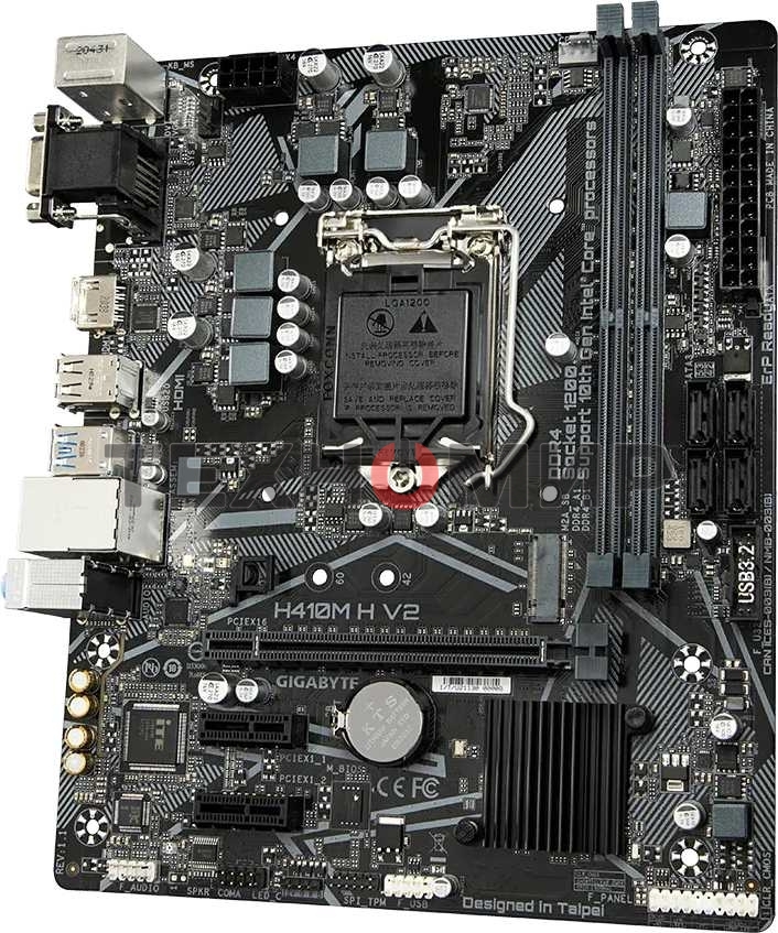 Материнская плата Gigabyte H410M H V2 (2.0/2.1), LGA 1200, Intel H470, 2xDDR4, 4xSATA, 1xM.2, 1xPCIe 3.0 x16, 2xPCIe 3.0 x1, 1xHDMI, 1xVGA, 1x 1Gb LAN, 2xUSB-A 3.2 Gen 1, 4xUSB-A 2.0, 3x3.5 мм, 7.1, Micro ATX