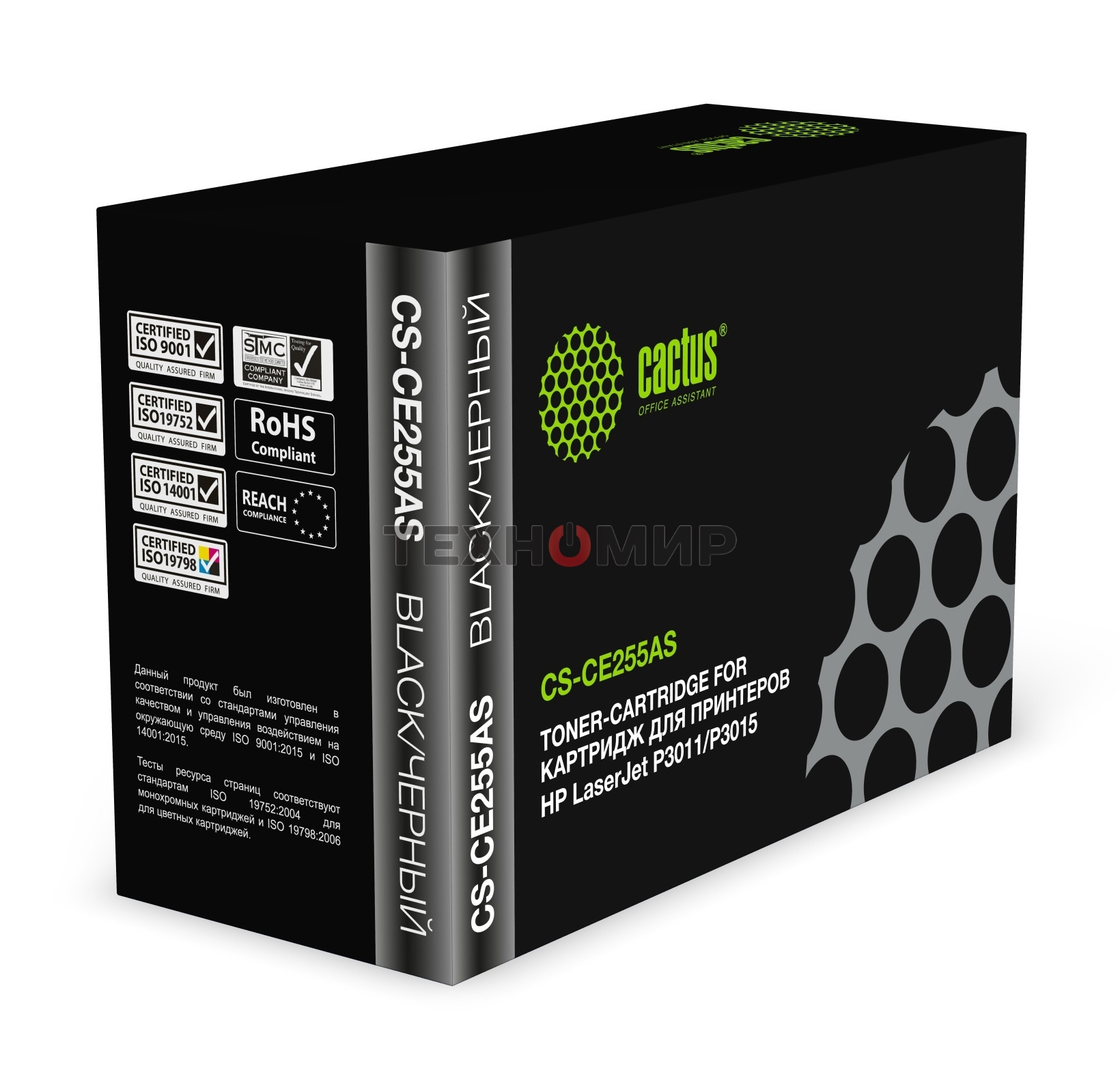 Картридж лазерный Cactus CS-CE255AS черный (6000 стр.) для HP LaserJet P3011/P3015
