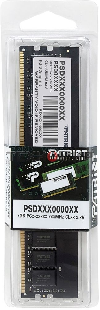 Оперативная память Patriot Signature, DDR4, 16GB (1x16 GB), 2666 MHz, CL19, DIMM