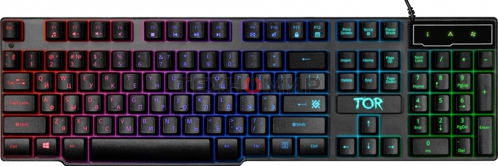 Комплект клавиатура+мышь Defender Tor MHP-127 проводной, USB, 3200 DPI, чёрный