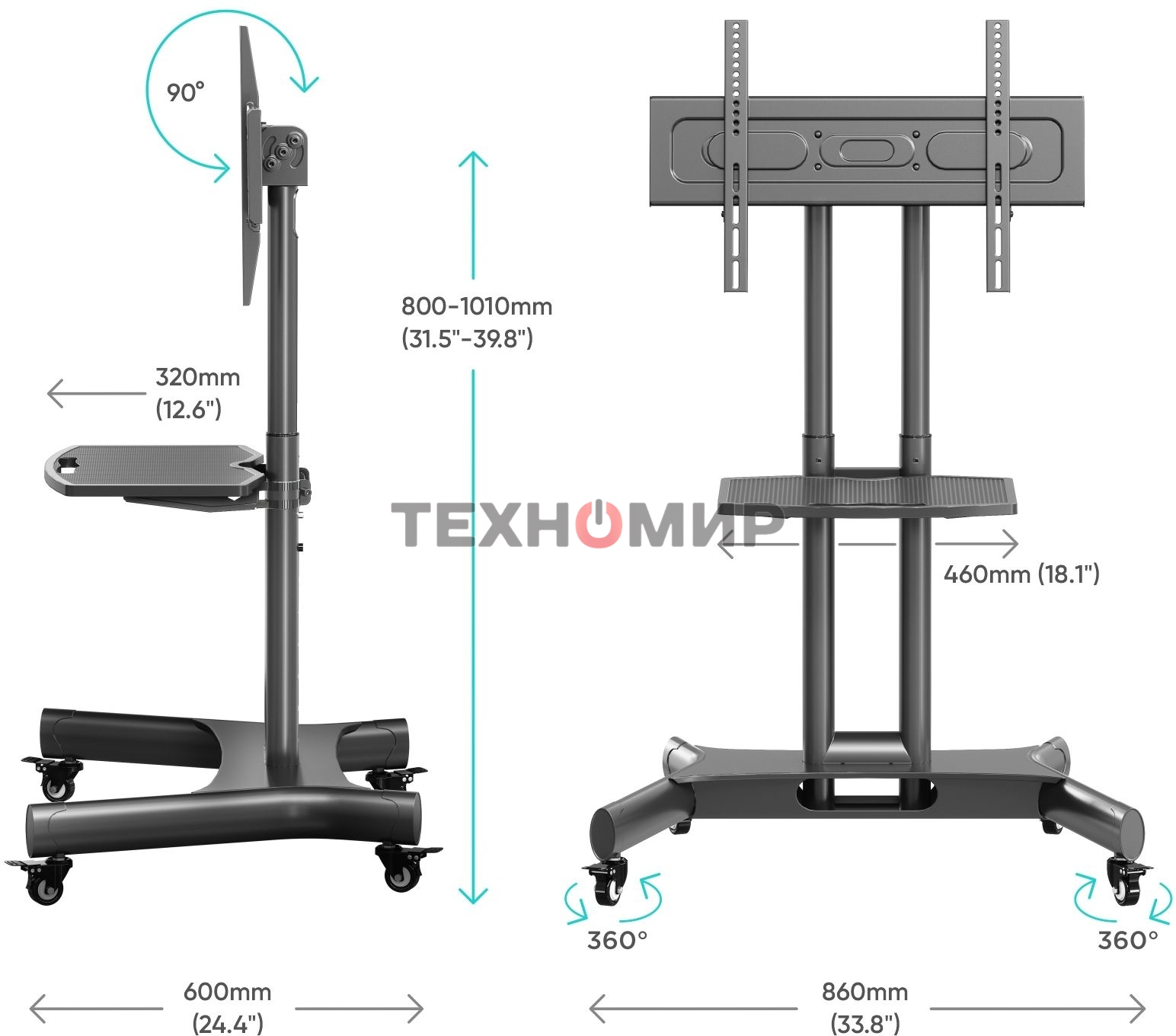 Стойка для телевизора с кронштейном ONKRON 32