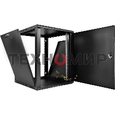 Шкаф телекоммуникационный настенный разборный ЦМО ЭКОНОМ 12U (600 x 520) дверь металл, черный (ШРН-Э-12.500.1-9005)