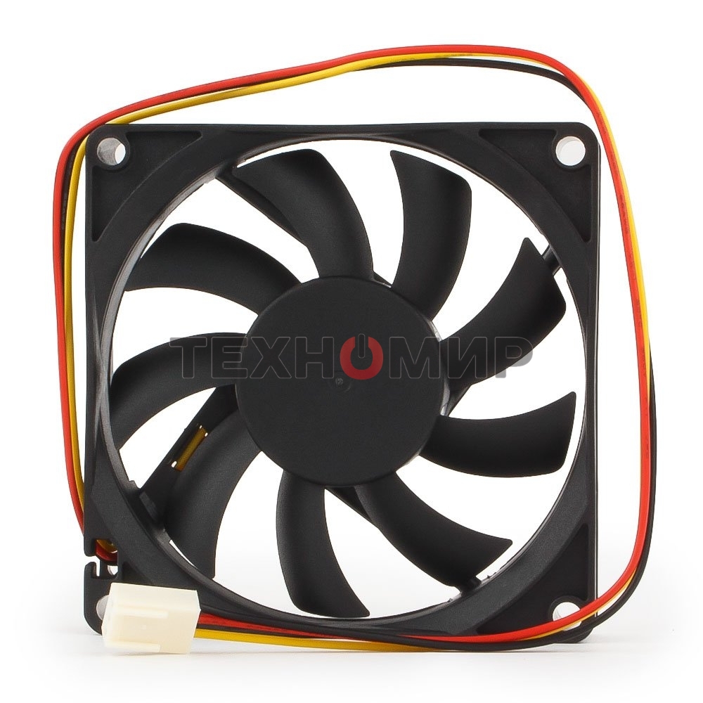 Вентилятор для корпуса Gembird черный, 80 мм, 2600 об/мин, 27 дБ, 3 pin