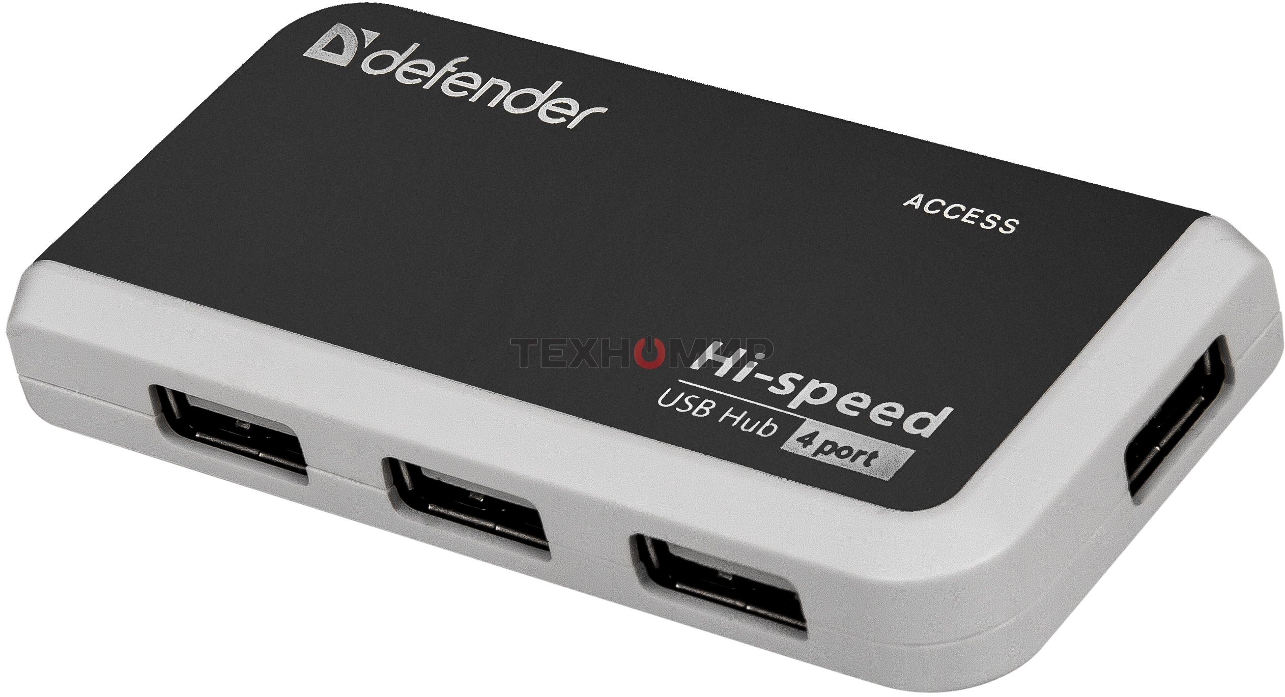 Разветвитель USB Defender QUADRO INFIX USB2.0 - 4 порта, скор. - до 480 Мбит/с, + кабель USB 2.0 A(M) - MiniB (M) - 1м.