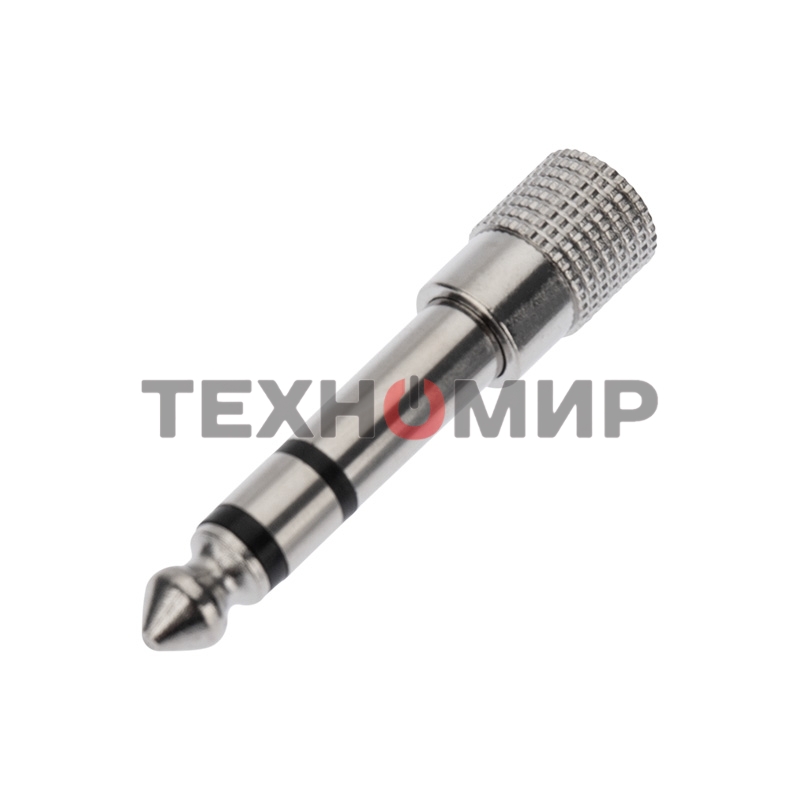 Переходник штекер Rexant стерео 6,3 мм - гнездо стерео 3,5 м м, металл